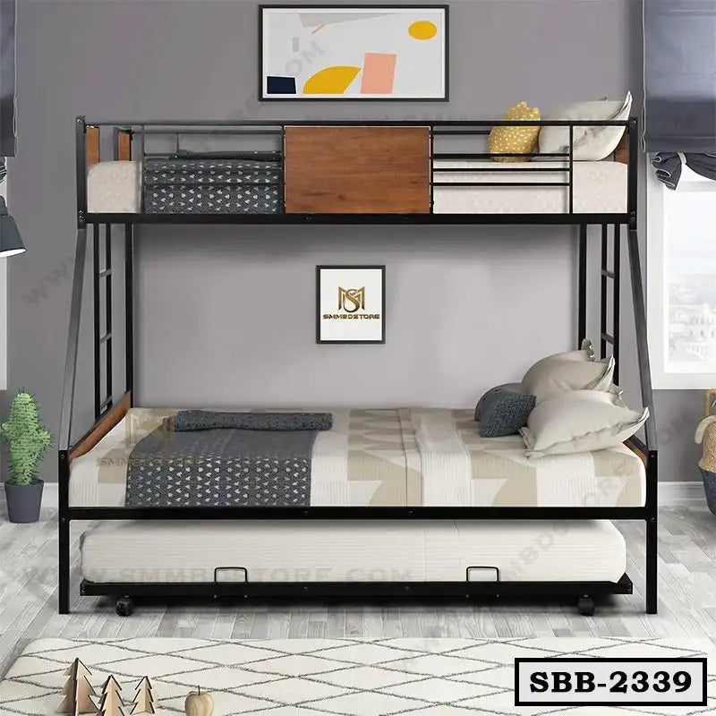 Bunk Bed with Extra Bed and Two Side Ladders SBB-2339 Secondary image