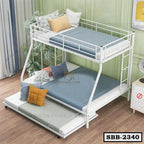Triple Metal Bunk Bed with Two Side Ladders-SBB-2340-SMM BD STORE