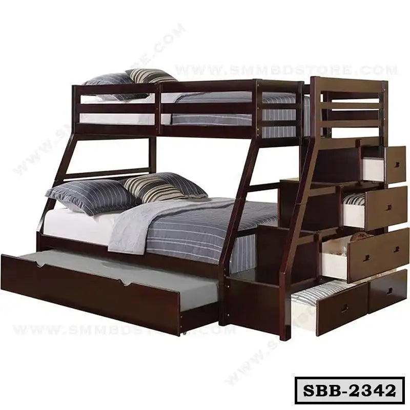 Space-Saving Bunk Bed with Extra Bed-SBB-2342