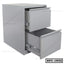 Gray steel file cabinet with two open drawers, labeled SFC-1852, office storage furniture