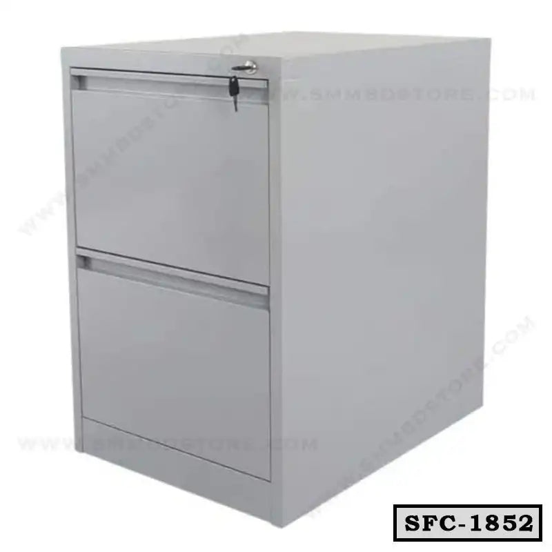 Steel file cabinet with two drawers and lock, office storage SFC-1852 model