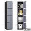Tall steel office locker with four lockable doors, shelves for files and storage, model SL-1704
