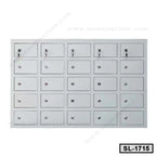 Metal steel locker with 20 individual lockable compartments for office or school storage