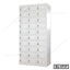 White multi-door steel locker cabinet for office or home storage, 30 compartments