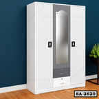 White & DA Gray 3 Door Steel Almirah SA-2620