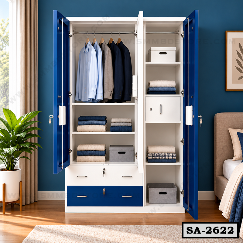 Multi-color Premium 3 Door Steel Almirah for Bedroom SA-2622