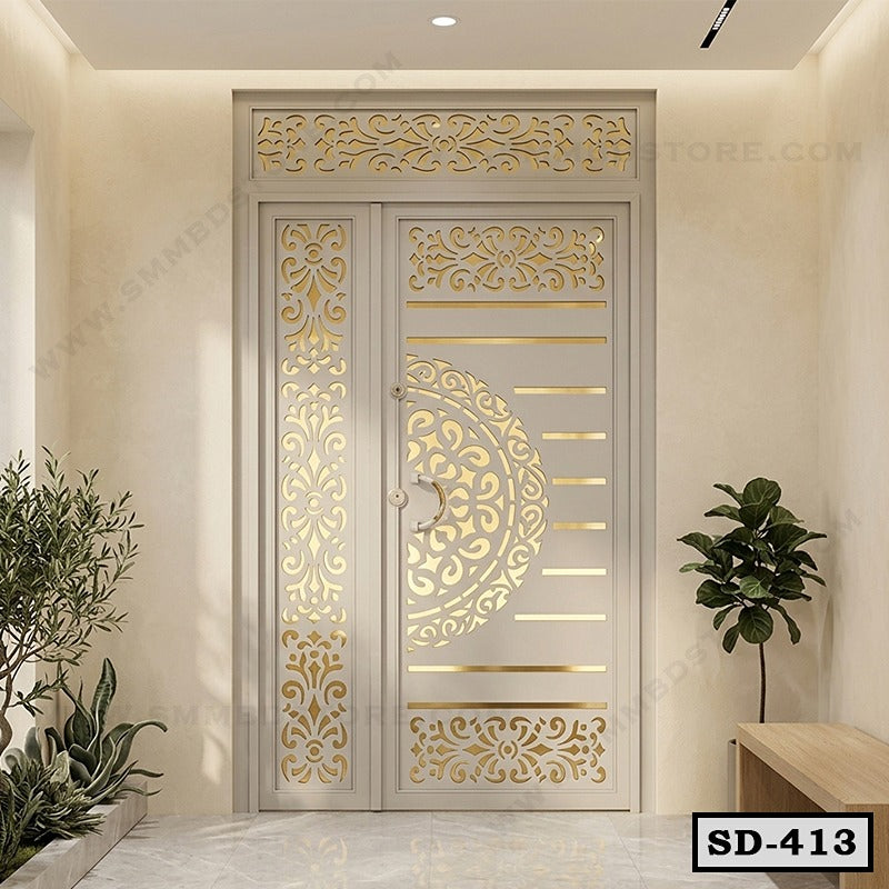 Decorative CNC Cut Steel Door SD-413