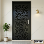 CNC Cut Leaf Pattern Design Steel Door For Home SD-416