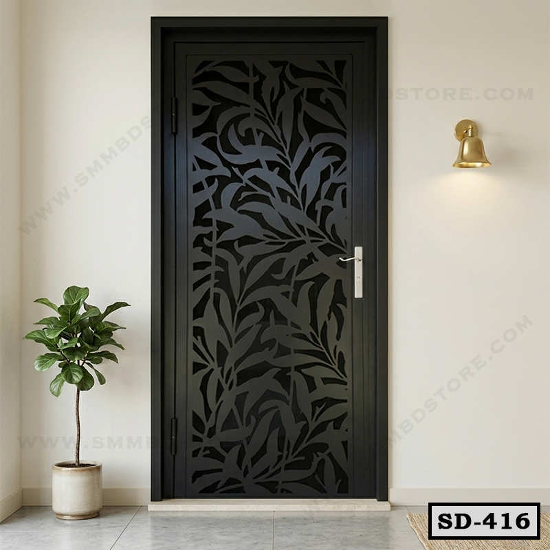 CNC Cut Leaf Pattern Design Steel Door For Home SD-416
