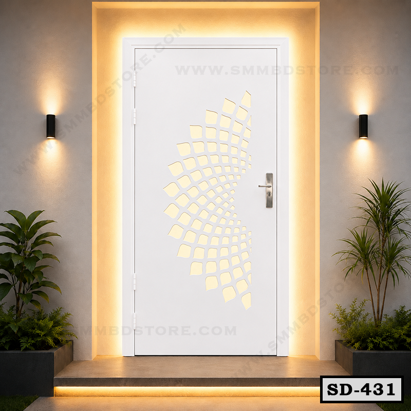 Modern CNC Design Steel Door SD-431