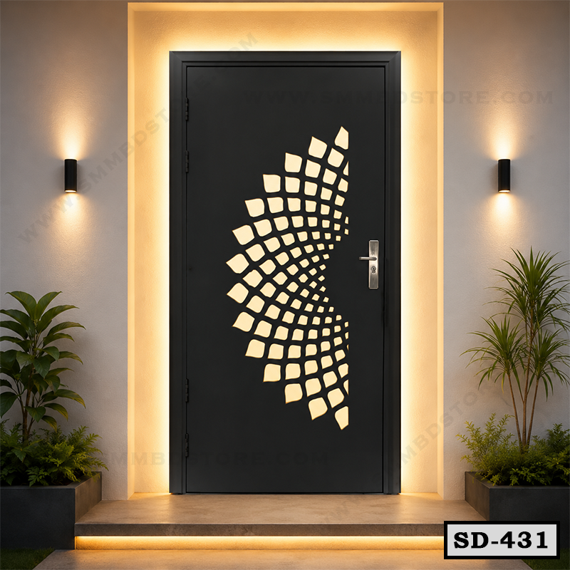 Modern CNC Design Steel Door SD-431