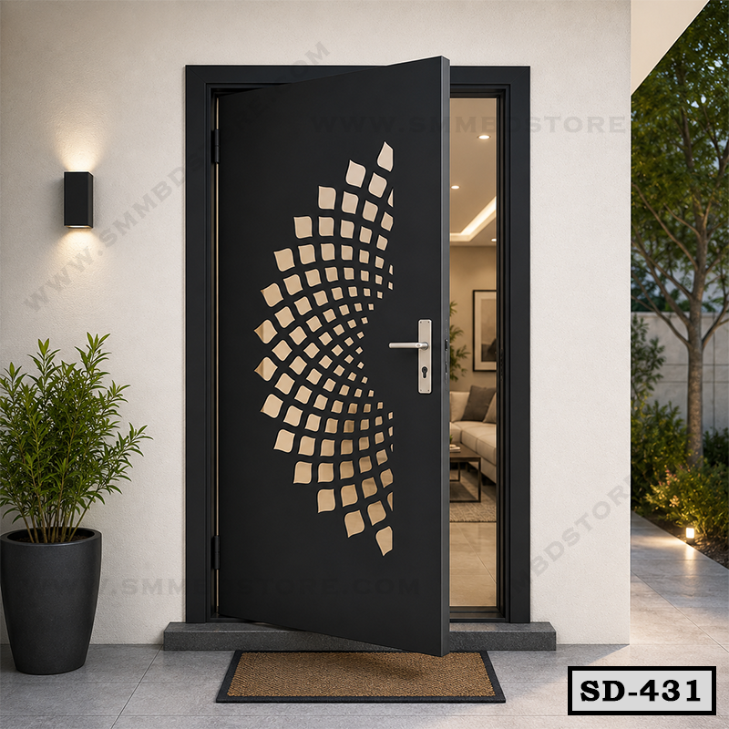 Modern CNC Design Steel Door SD-431