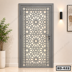 Contemporary CNC Steel Entrance Door SD-432