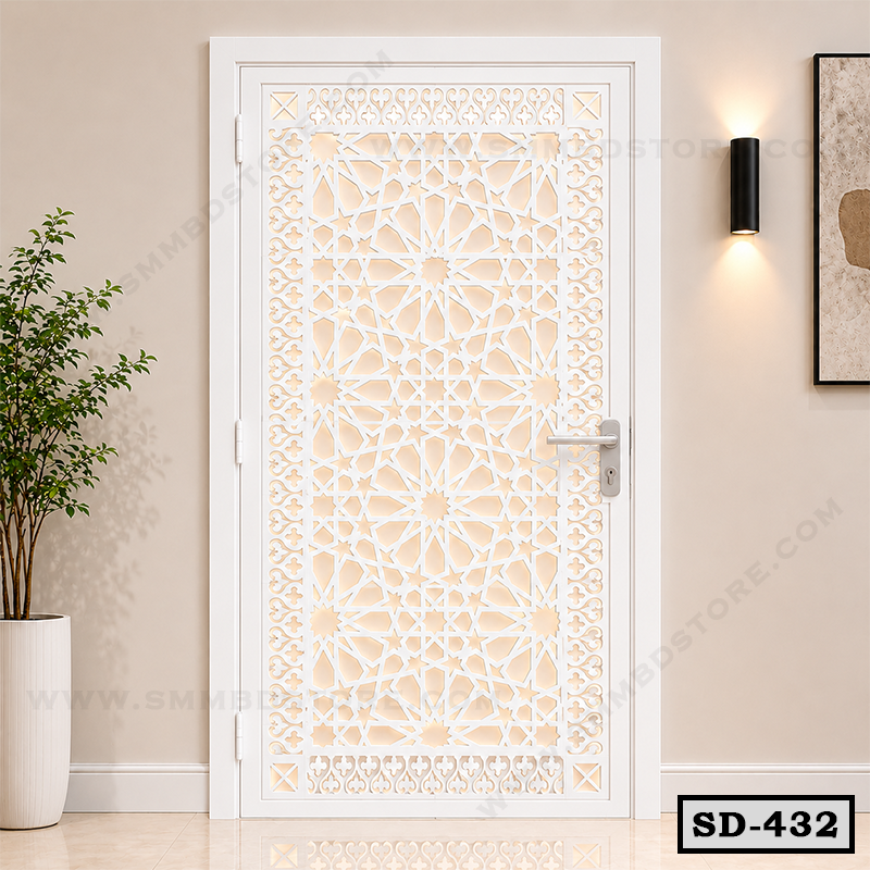 Contemporary CNC Steel Entrance Door SD-432