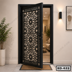 Contemporary CNC Steel Entrance Door SD-432