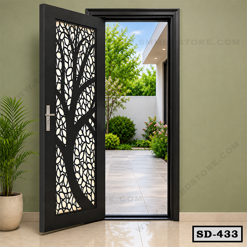 Decorative Tree CNC Cut Steel Door SD-433