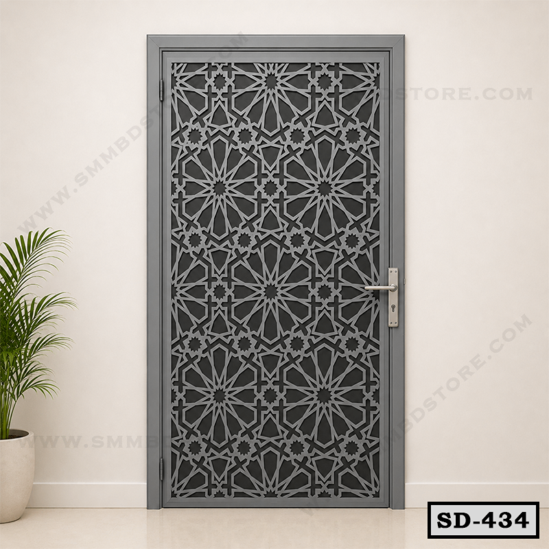Contemporary Laser Cut Steel Door SD-434