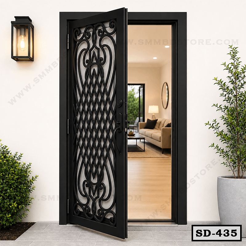 Elegant Main Entrance Wrought Iron Door SD-435