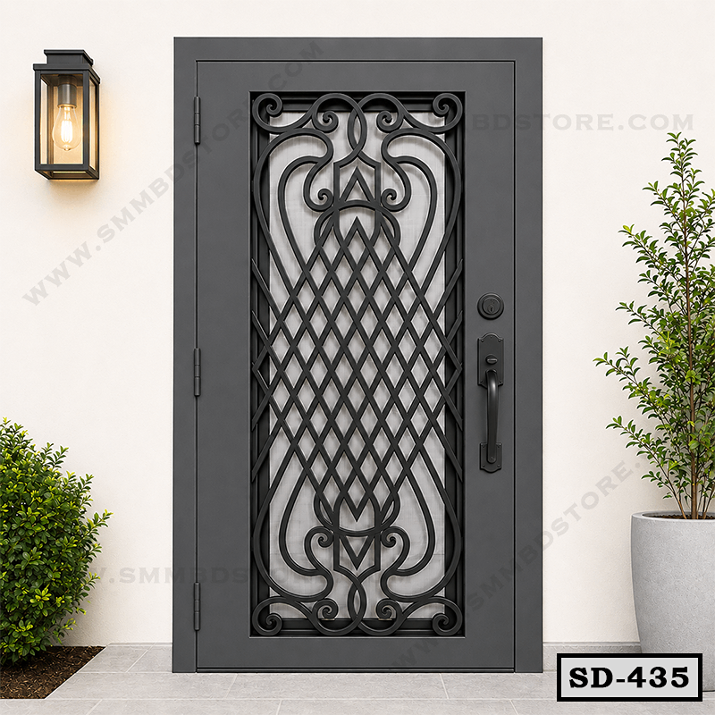 Elegant Main Entrance Wrought Iron Door SD-435