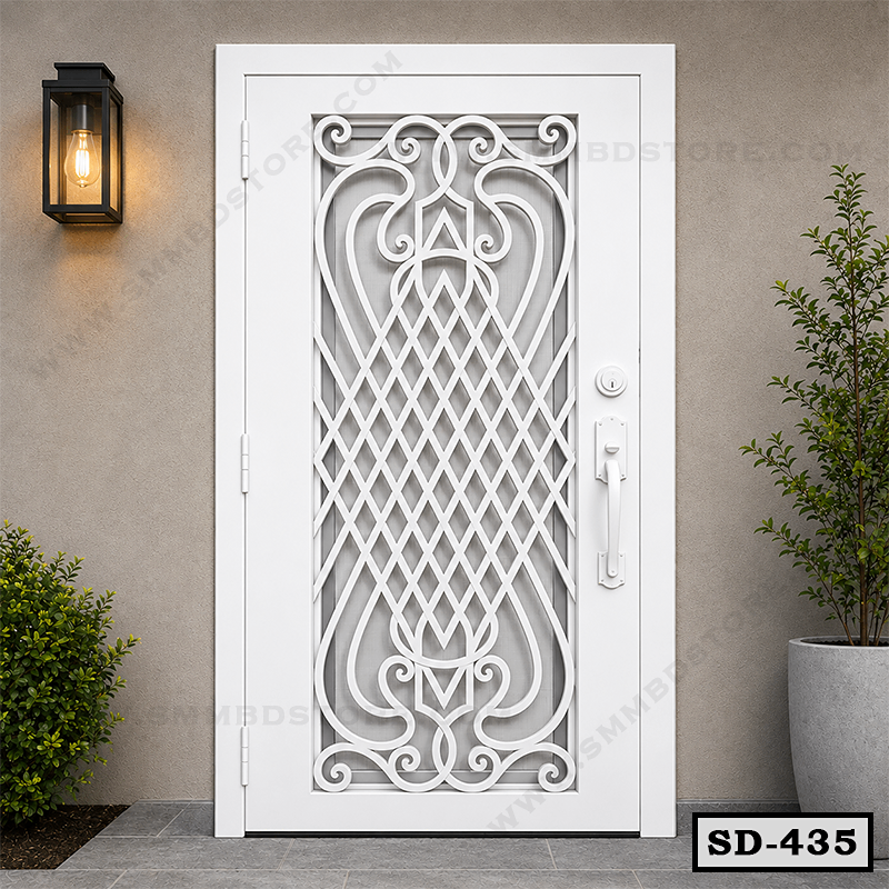Elegant Main Entrance Wrought Iron Door SD-435