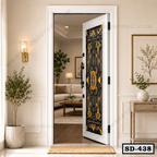 Modern Wrought Iron Entrance Door SD-438