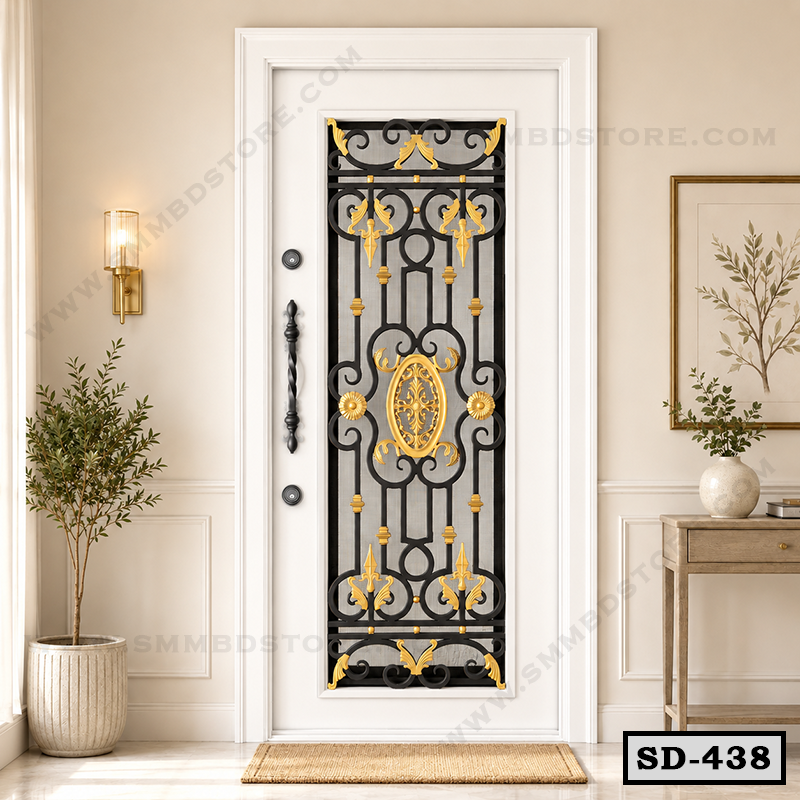 Modern Wrought Iron Entrance Door SD-438