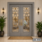 Luxury Double Main Entrance Door and Wrought Iron Design SD-440