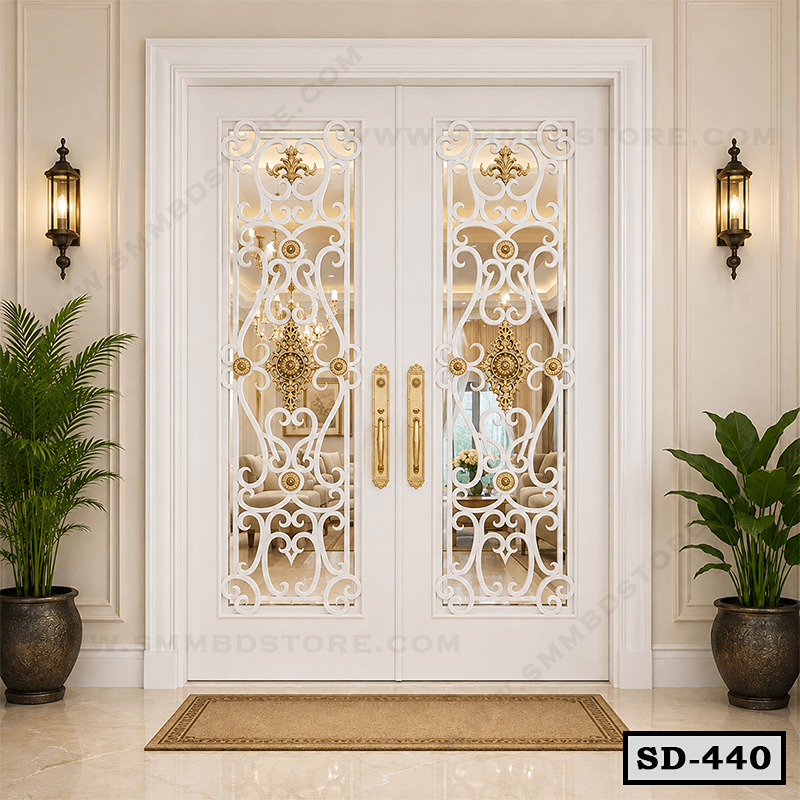 Luxury Double Main Entrance Door and Wrought Iron Design SD-440