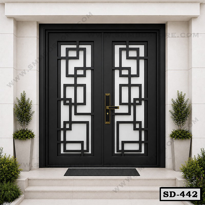 Modern Double Entrance Steel Door SD-442 Main image