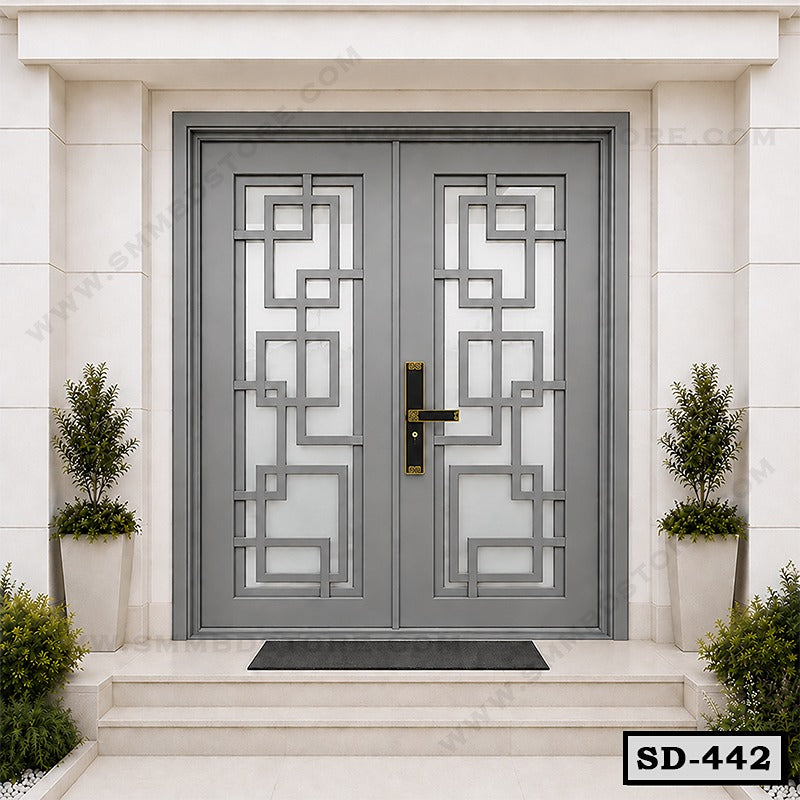 Modern Double Entrance Steel Door SD-442