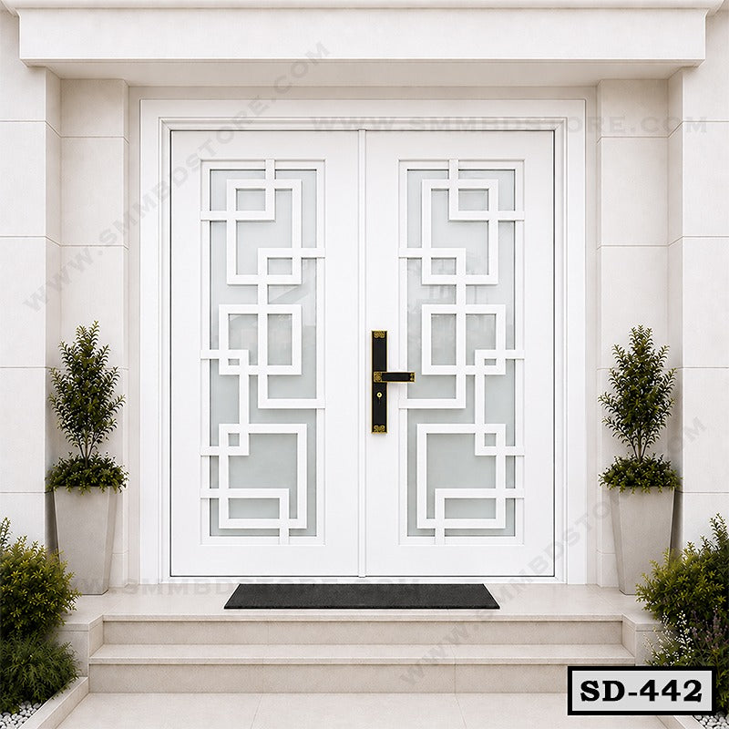 Modern Double Entrance Steel Door SD-442