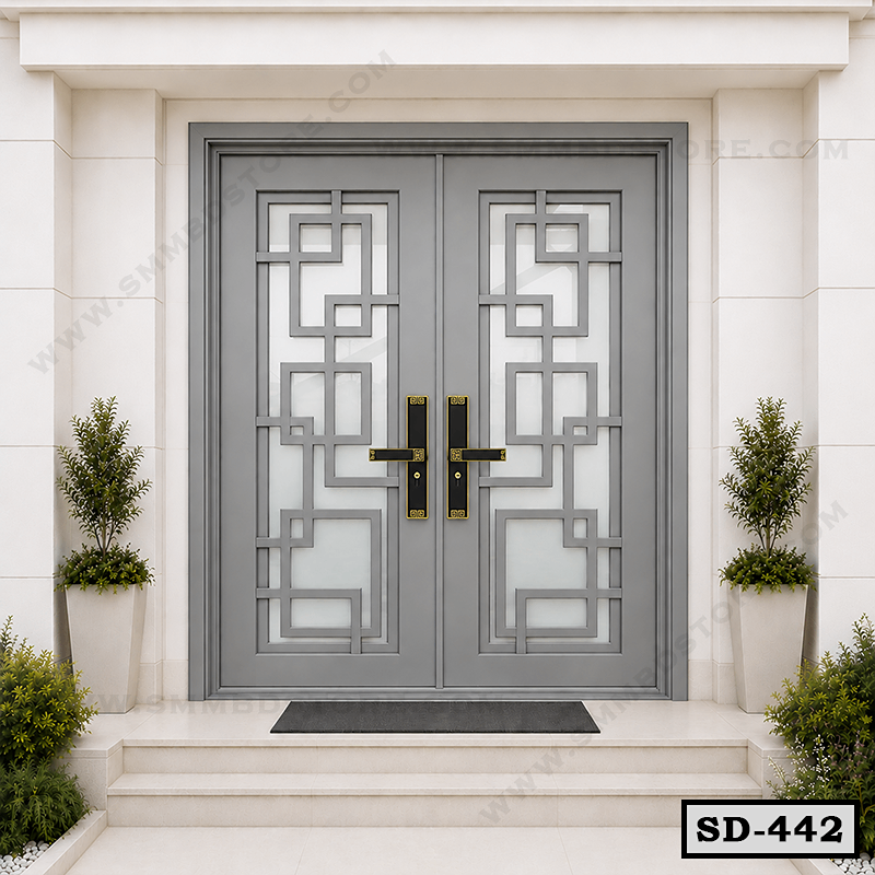 Modern Double Entrance Steel Door SD-442