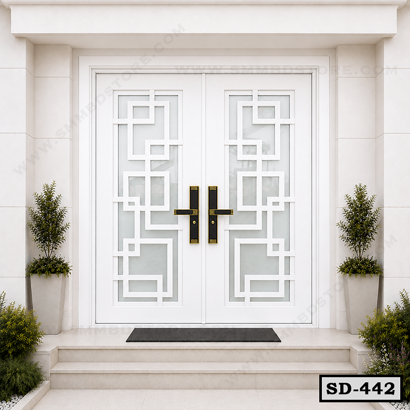 Modern Double Entrance Steel Door SD-442