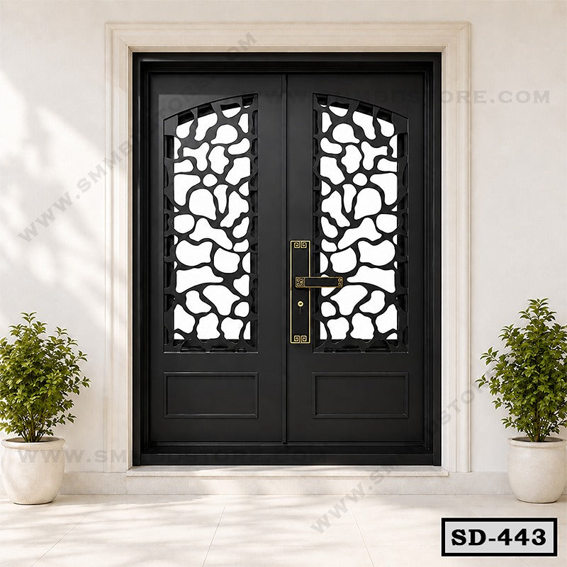 CNC Cut Double Entrance Steel Door SD-443