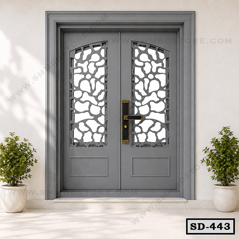 CNC Cut Double Entrance Steel Door SD-443