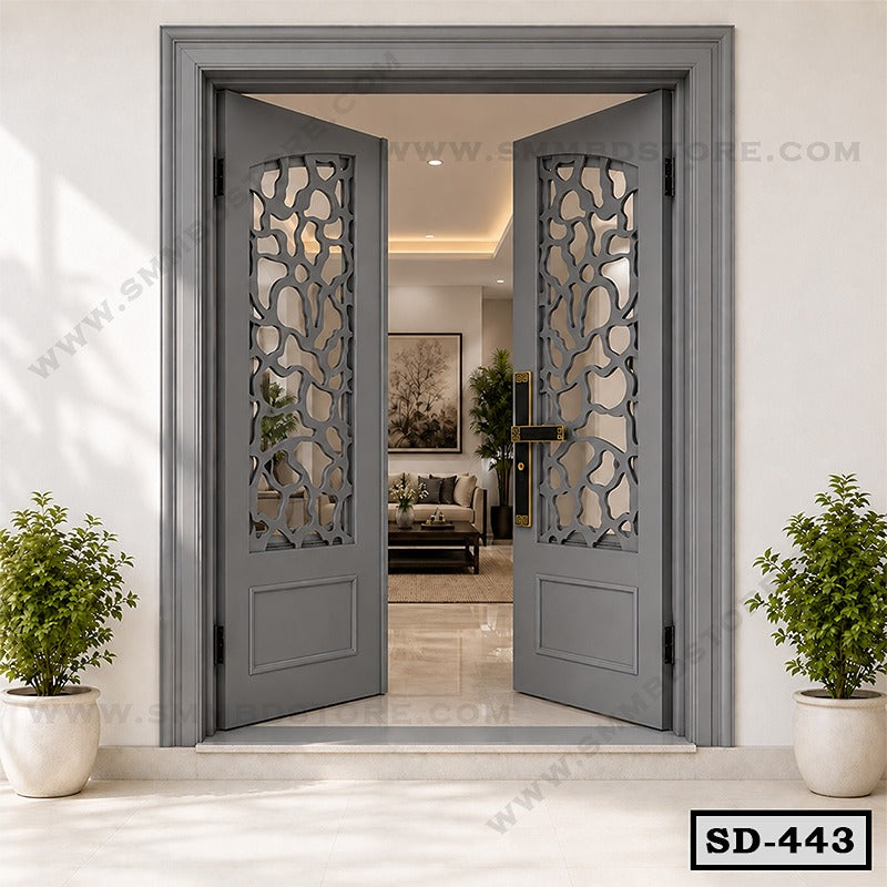 CNC Cut Double Entrance Steel Door SD-443 Secondary image