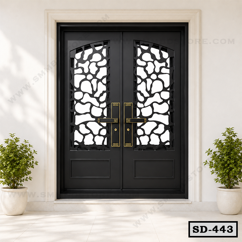 CNC Cut Double Entrance Steel Door SD-443