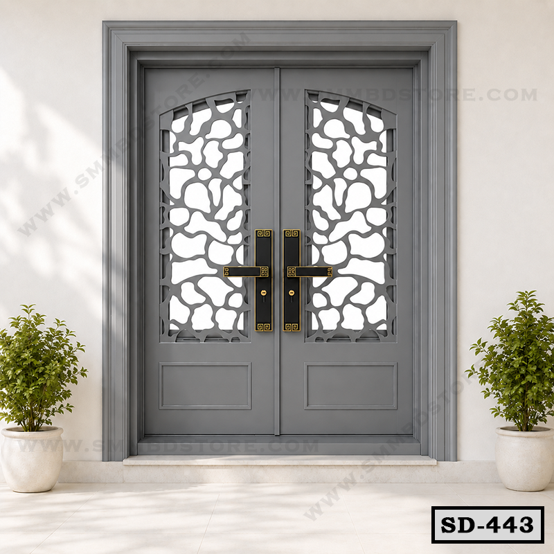 CNC Cut Double Entrance Steel Door SD-443