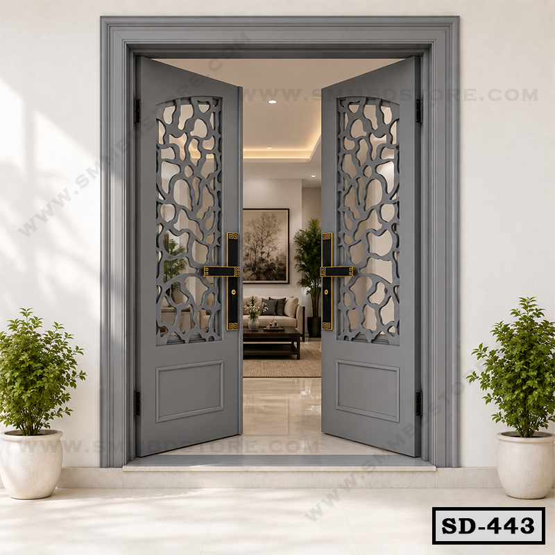 CNC Cut Double Entrance Steel Door SD-443