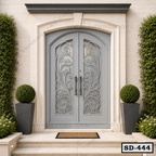 Elegant Arched Main Entrance Double Steel Door SD-444
