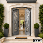 Elegant Arched Main Entrance Double Steel Door SD-444