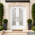 Elegant Arched Main Entrance Double Steel Door SD-444