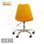 Modern yellow tulip office chair with wheels and adjustable metal base