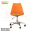 Modern orange tulip office chair with wheels and adjustable metal base, model TCO-852