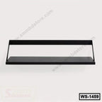 Modern black wall shelf with minimalist design, ideal for home or office storage
