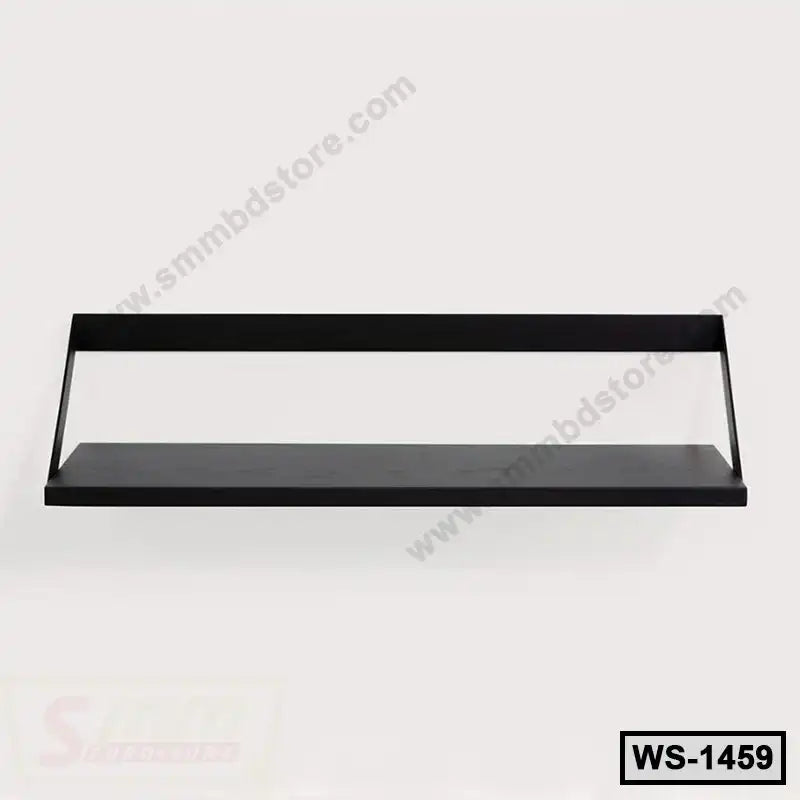 Modern black wall shelf with minimalist design, ideal for home or office storage