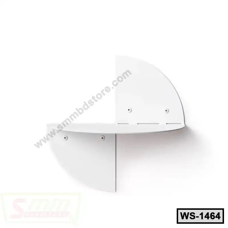 Modern white wall-mounted corner shelf with minimalist design for home or office storage