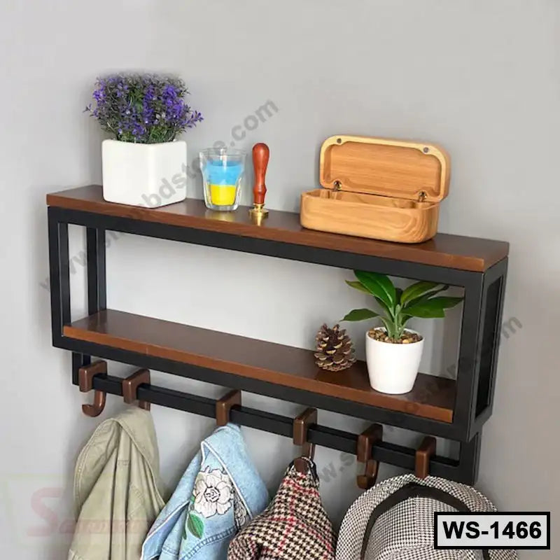 Metal Wall Mount Coat Rack | Metal wall shelves WS-1466 Secondary image