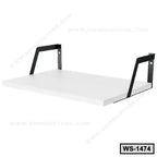 Modern wall shelf with white board and black metal brackets, ideal for home or office storage