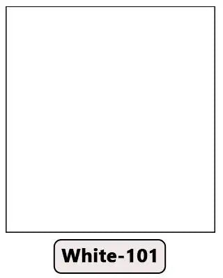 solid white color sample labeled White-101, furniture and decor color swatch